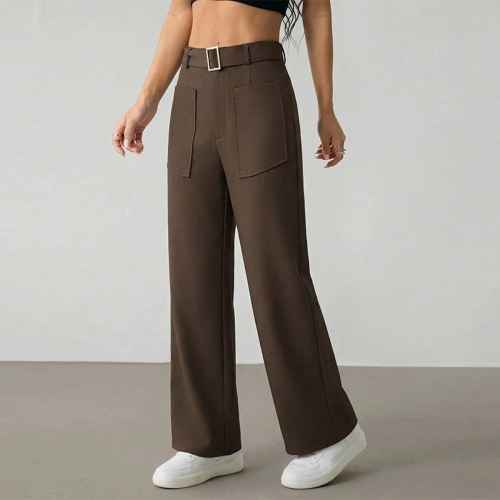 H&M Fashion Casual Solid Color Polyester Straight Leg Pants
